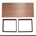 CASA FERRO Comedor Moderno para 6 Personas, Patas de Acero, Superficie Color Roble. NO Incluye SILLAS.