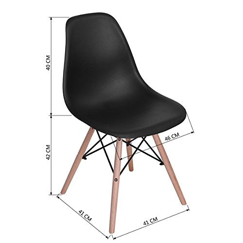 Set de 2 sillas Eames Negras para Comedor o Escritorio