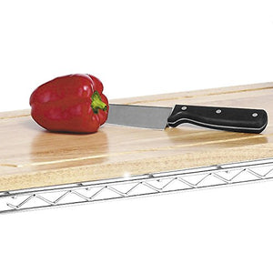 Whitmor 6054-268 - Supreme Baker's Rack with Food Safe Removable Wood Cutting Board, Chrome and Wood, 14.0" L x 36.25" W x 55.25" H (35.6 x 92.1 x 140.3 cm)