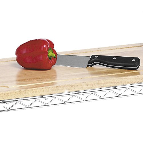 Whitmor 6054-268 - Supreme Baker's Rack with Food Safe Removable Wood Cutting Board, Chrome and Wood, 14.0" L x 36.25" W x 55.25" H (35.6 x 92.1 x 140.3 cm)