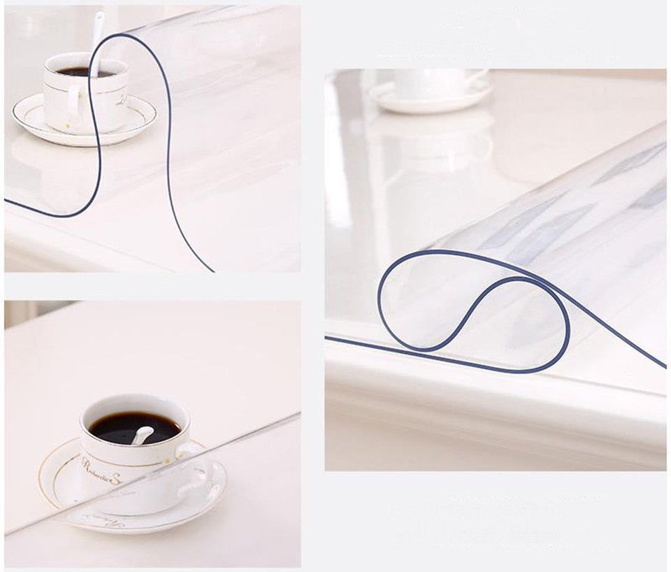 TYJY-tc Protector de mesa Mantel de plástico transparente Protector de muebles grande Mantel de vinilo impermeable con tapa de PVC para mesas de comedor rectangulares Alfombra (1.5 mm) ( Tamaño : 90*140cm )