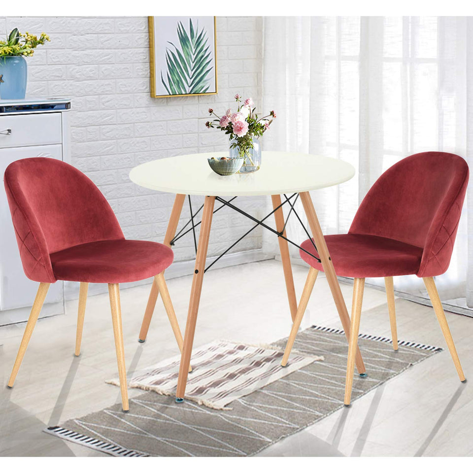 FurnitureR Eames Mesa para Comedor de 4 Personas Cocina Patas de Madera Estilo Moderno (Blanco)