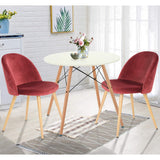 FurnitureR Eames Mesa para Comedor de 4 Personas Cocina Patas de Madera Estilo Moderno (Blanco)