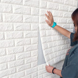 3D DIY Fondo De Pantalla De Ladrillo, Pegatinas De Pared De Patrón De Ladrillo, Papel Tapiz Autoadhesivo Para Sala De Estar Dormitorio 70 * 77Cm,10Pcs