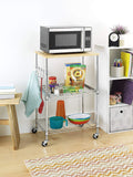 Whitmor Supreme - Carrito de Cocina (Madera y Cromo), Carro MICROONDAS, Cromado, 1